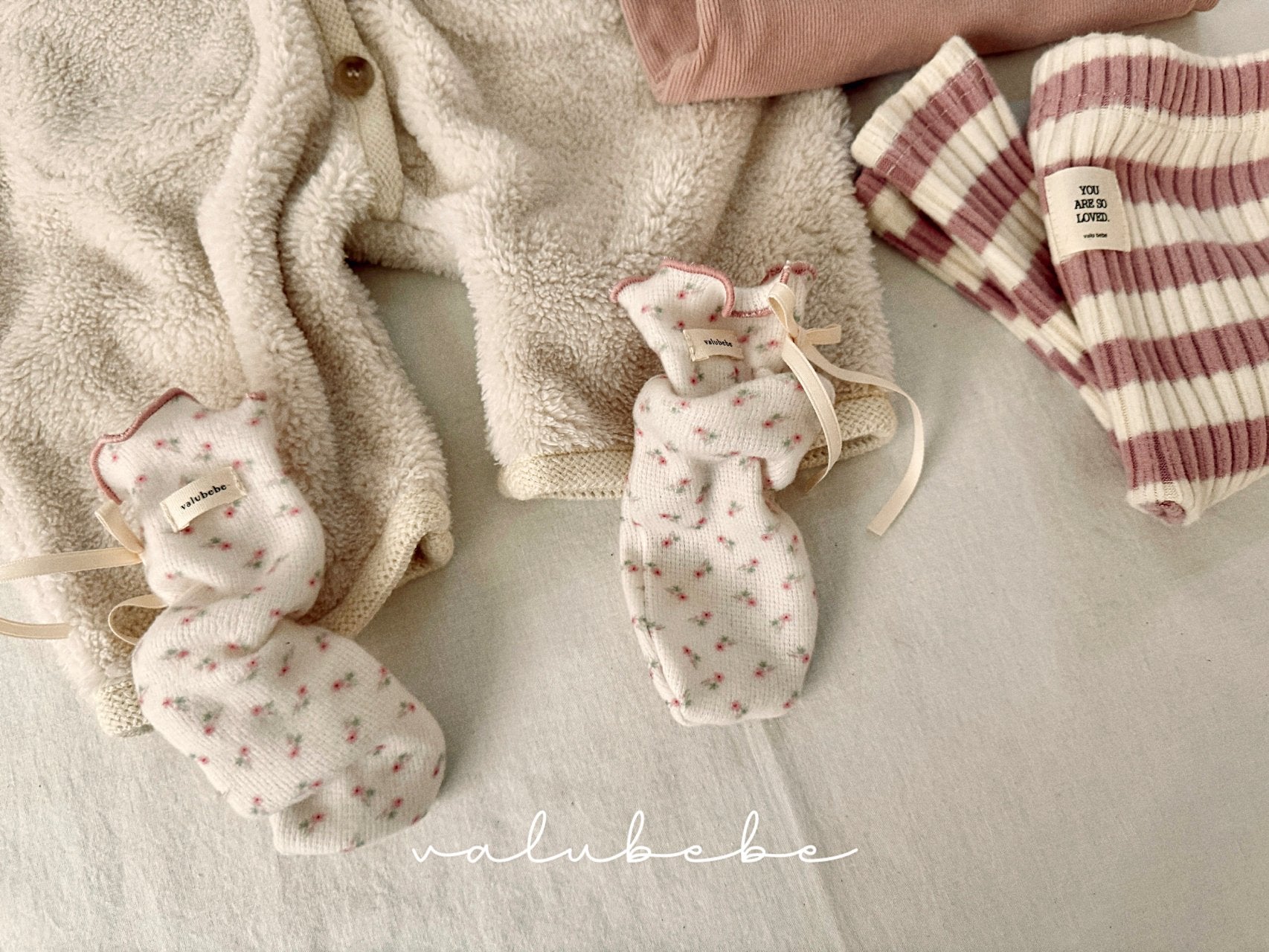 ［valubebe］Floral ribbon socks (baby)