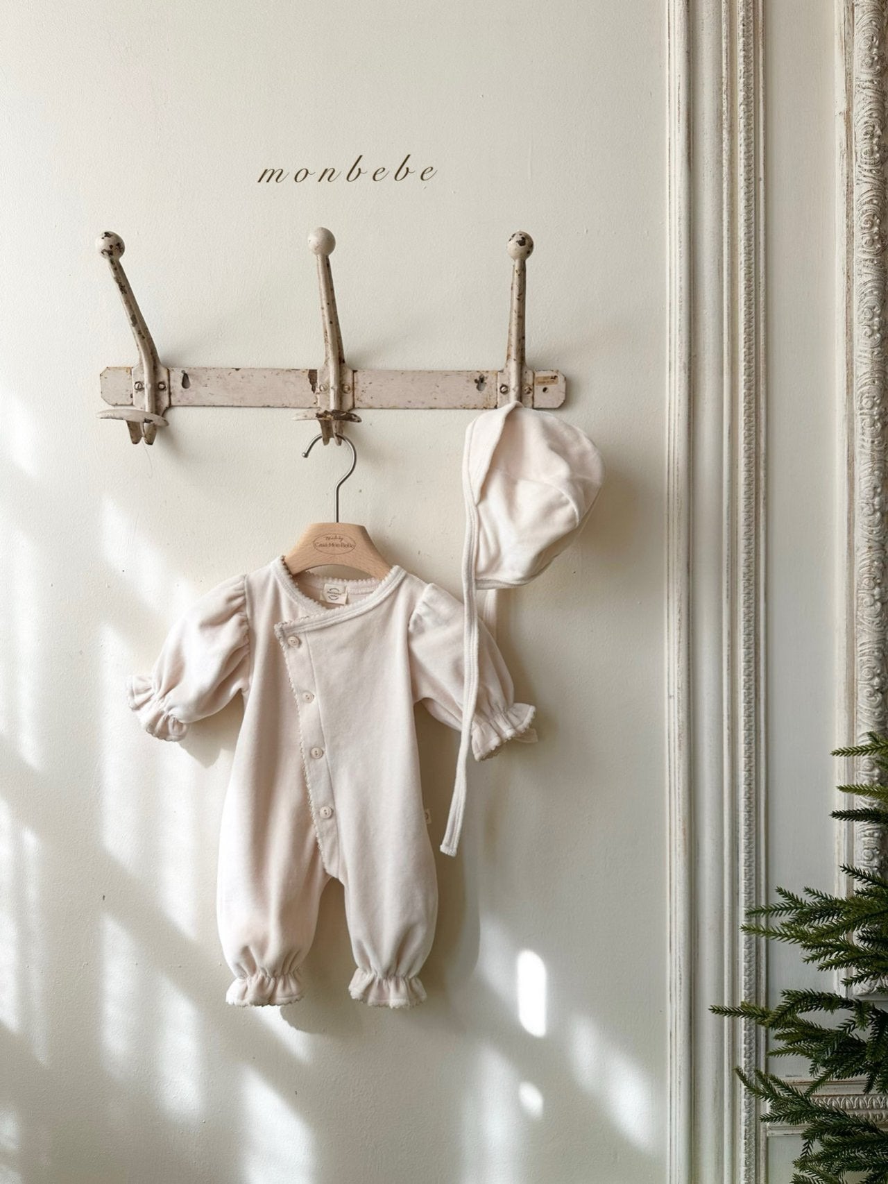 ［monbebe］Cotton velvet bonnet