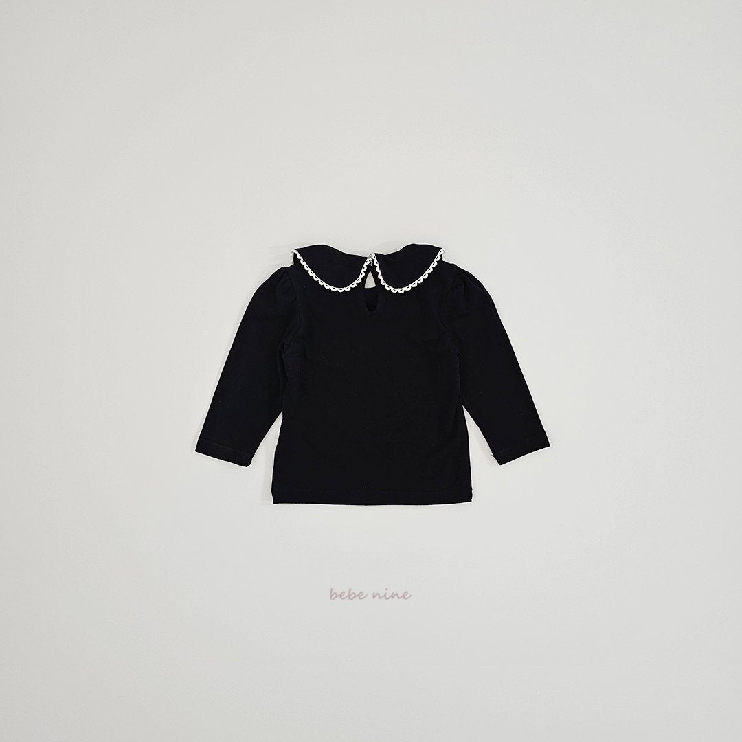 ［bebenine］Lace Round Collar Tee