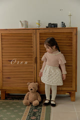 ［OREN］ Rose rib puff tops