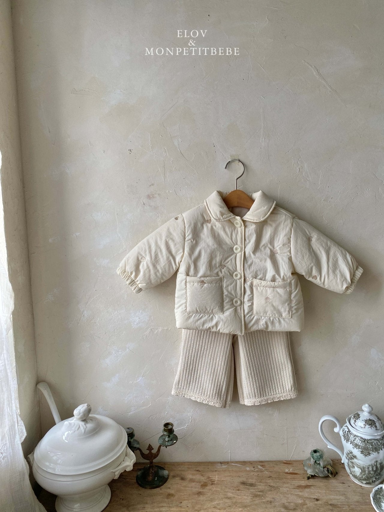 ［Mon petit bebe］Ella embroidery jumper (3oz)