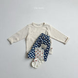 [minirobe] Flower denim short pants