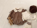 ［valubebe］Frill check collar rompers (baby)