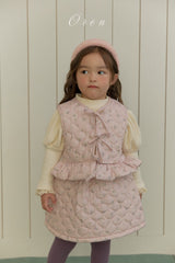 ［OREN］Rose padding vest & skirt set