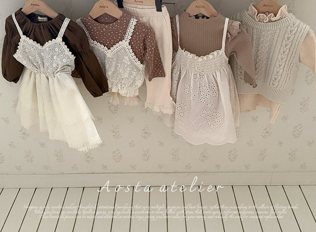 ［Aosta］Lace tulip one-piece