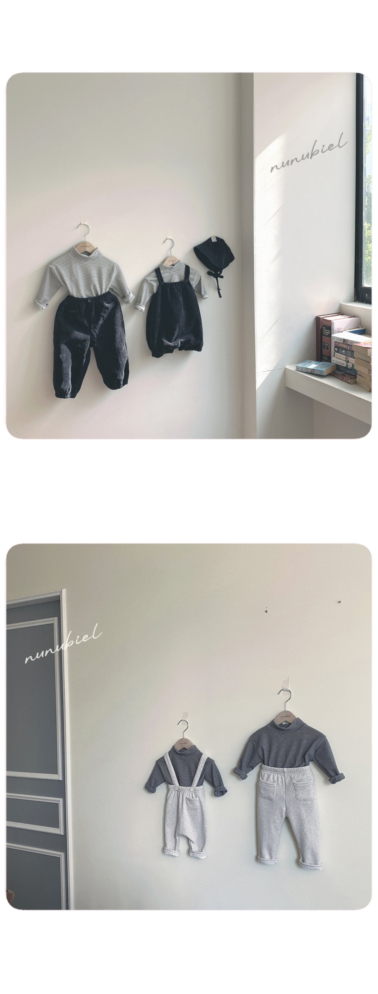 ［nunubiel］Bebe stripe turtleneck tee