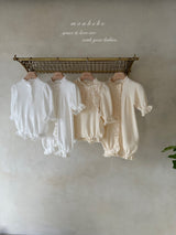 ［monbebe］Waffle double lace rompers