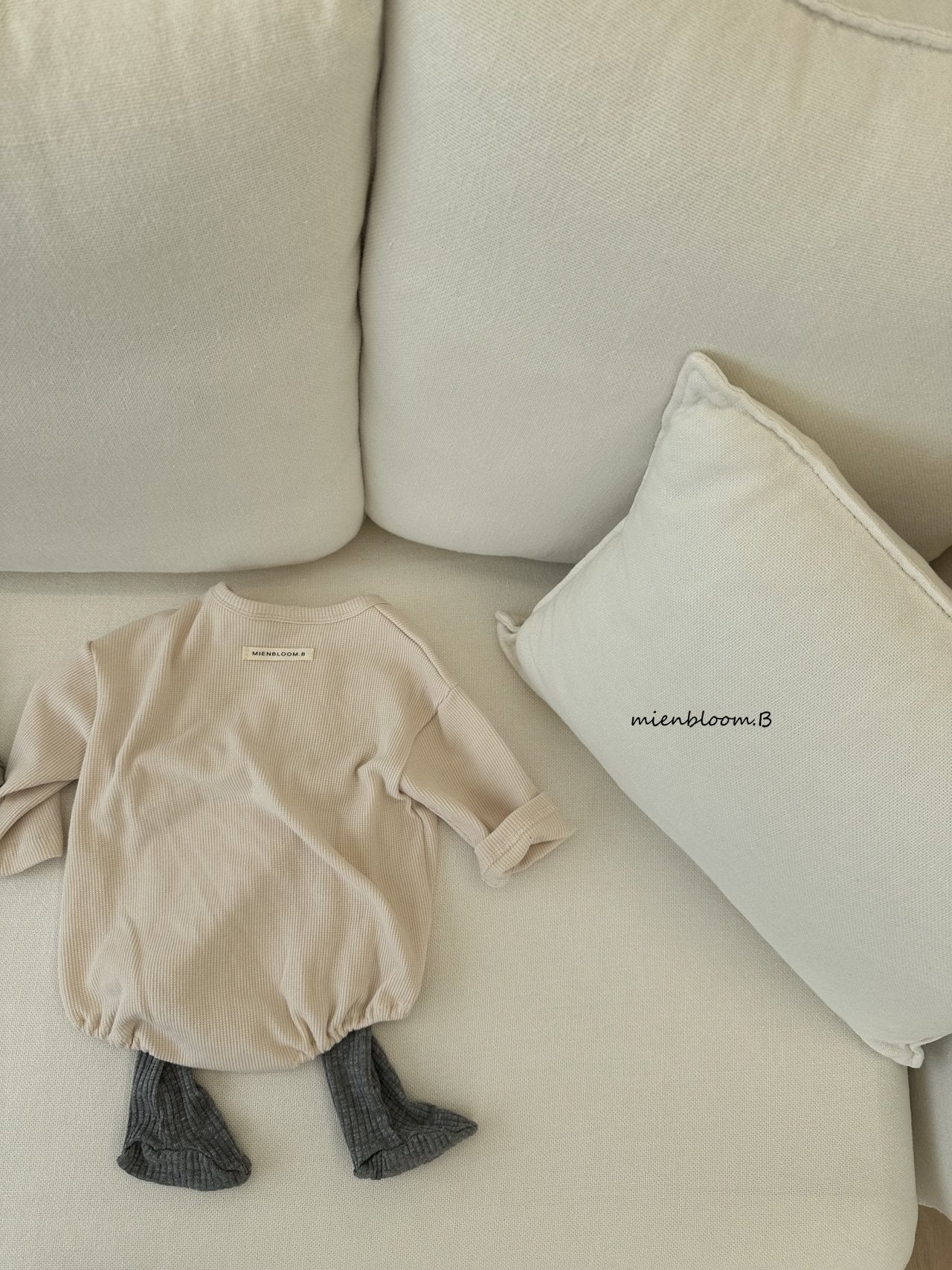 ［mienbloom.B］Waffle button rompers (baby)