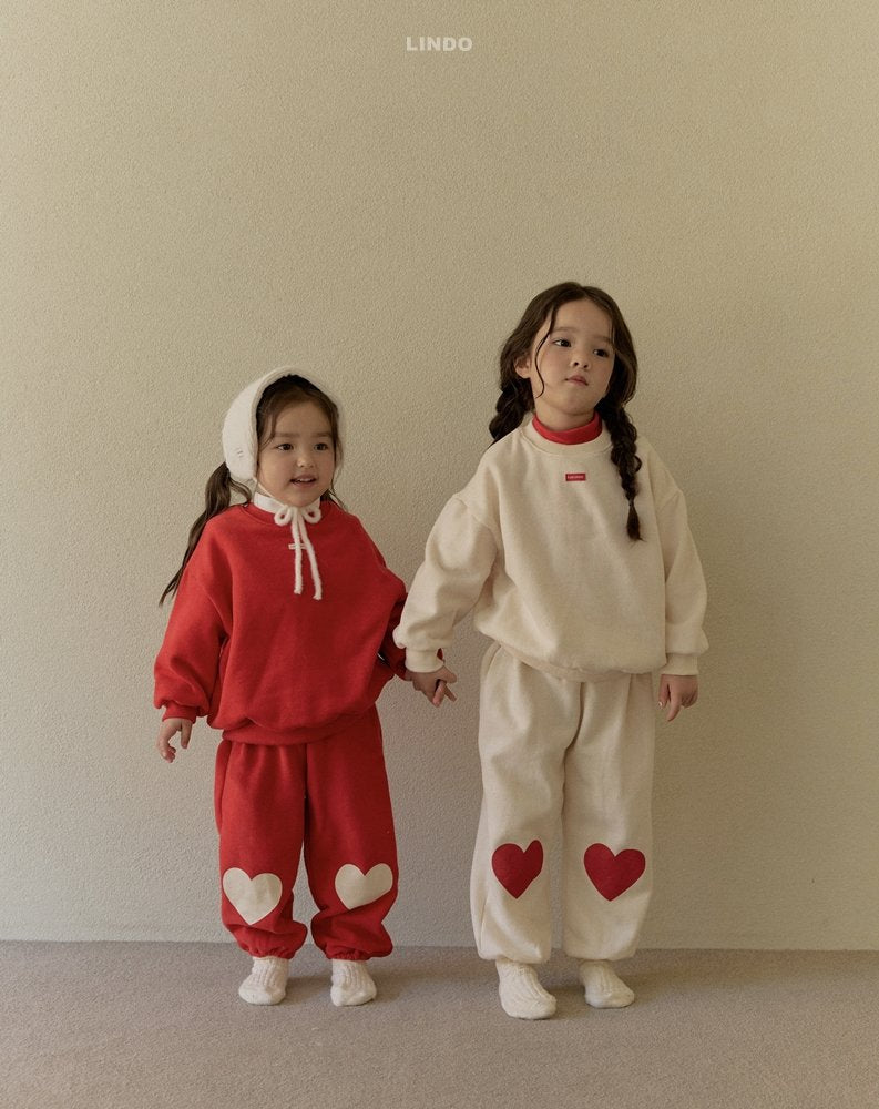 ［LINDO］Big heart jogger pants
