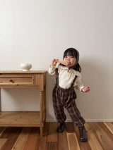 ［mimi market］Neko check suspender pants