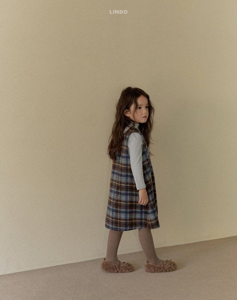 ［LINDO］Milk square one-piece (check)