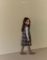 ［LINDO］Milk square one-piece (check)