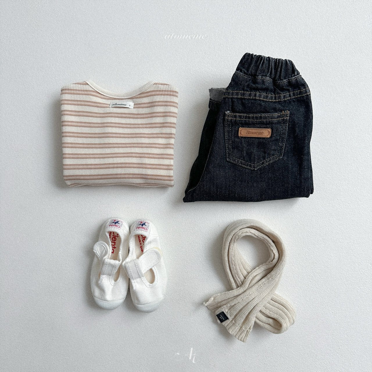 [atomeme] Jump dart denim pants