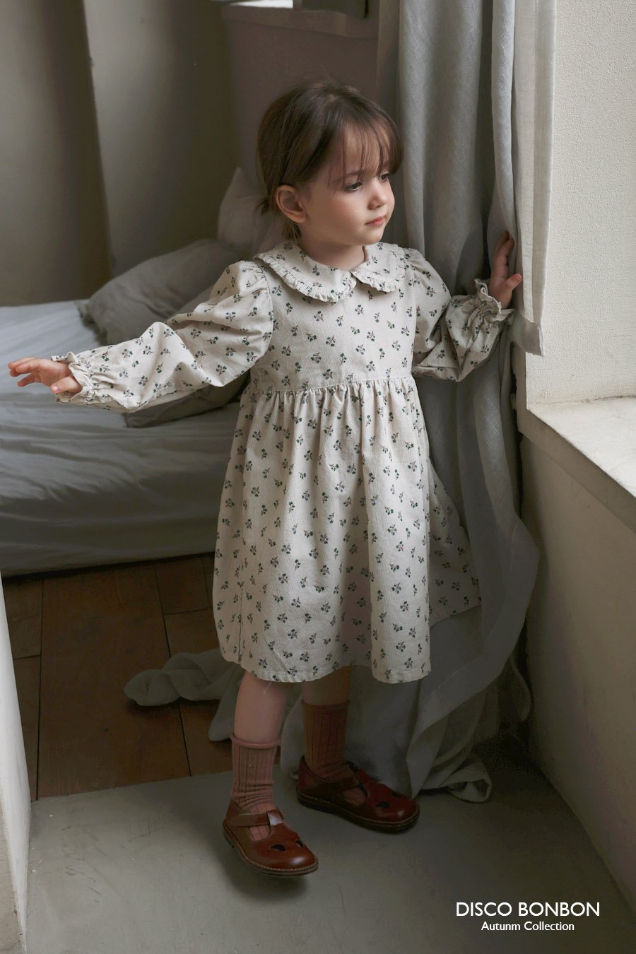 ［DISCO BONBON］Baba flower corduroy one-piece