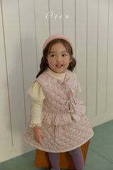 ［OREN］ Rose rib puff tops