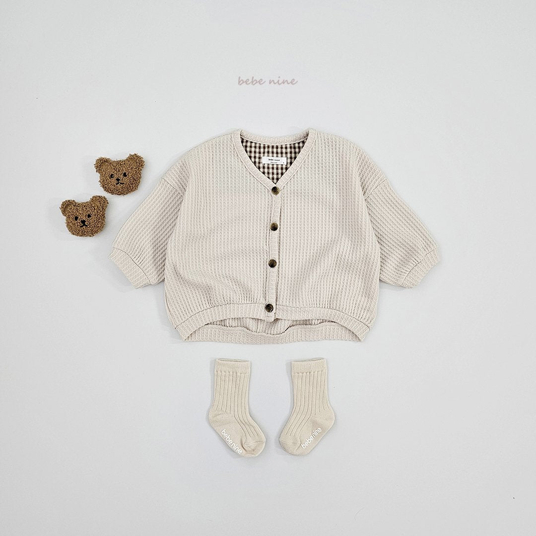 ［bebenine］Coco Waffle Cardigan