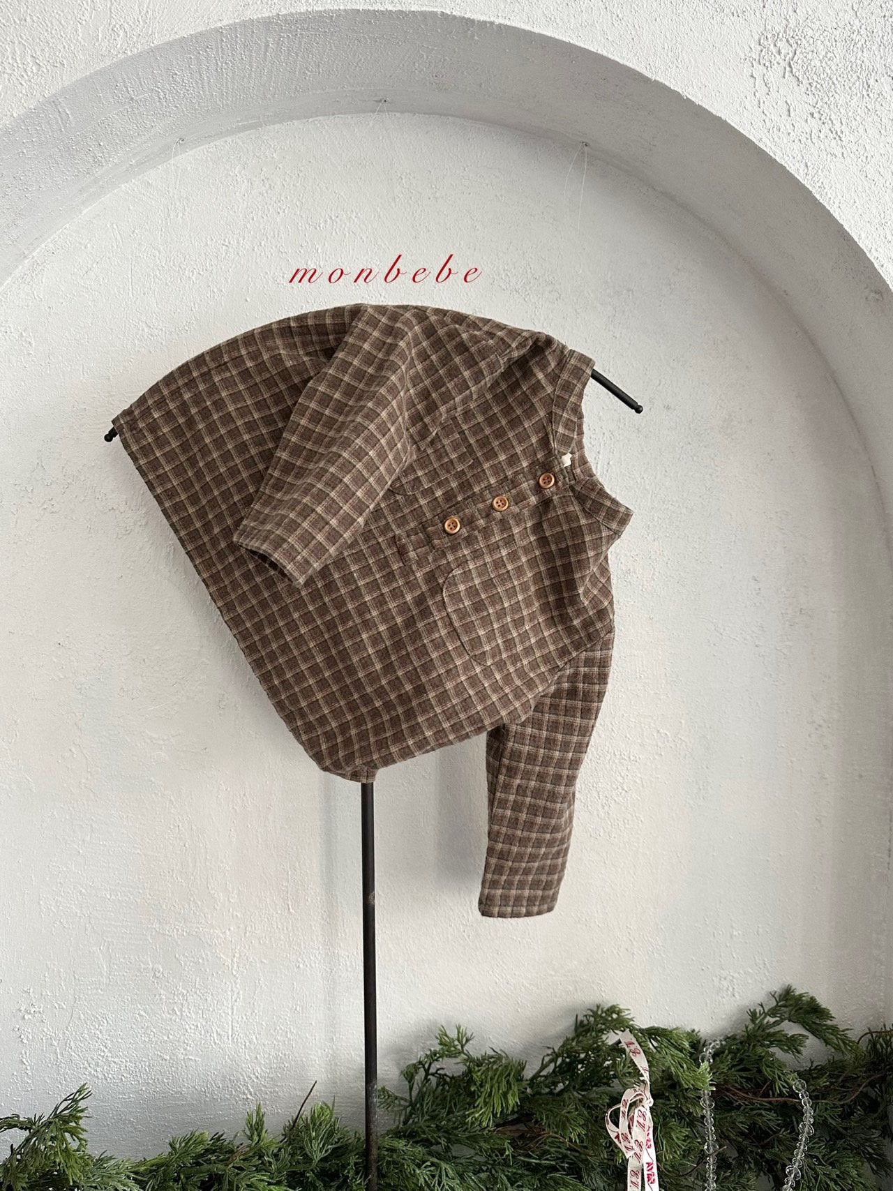 ［monbebe］Merry check shirt