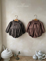 ［Mon petit bebe］Monde check ribbon suit