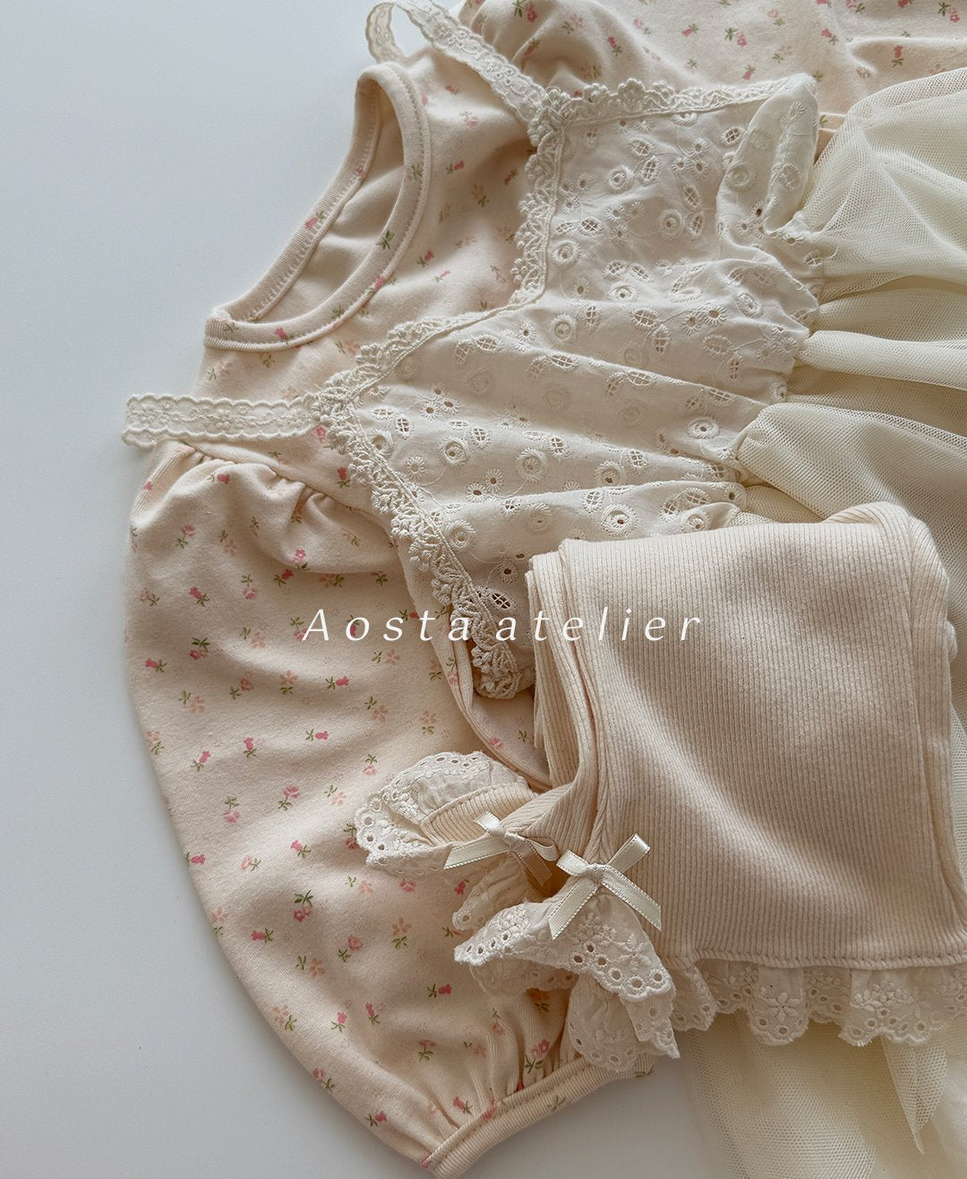 ［Aosta］Lace tulip one-piece