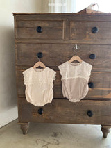 ［bebe holic］Miu linen lace collar rompers