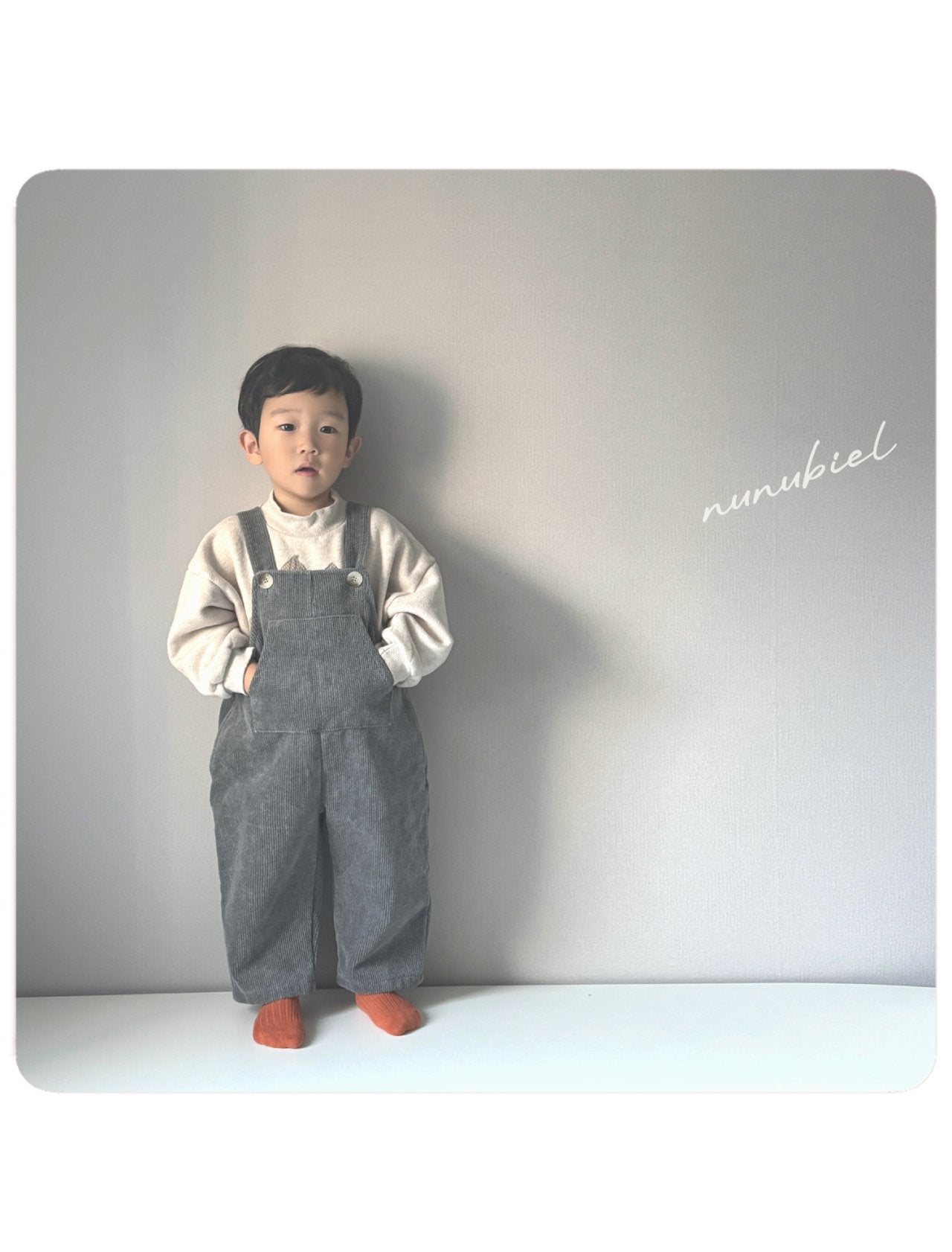 ［nunubiel］Corduroy suspender pants