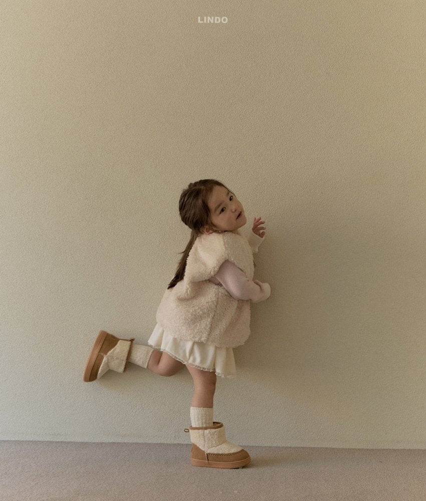 ［LINDO］Betty fur ribbon vest