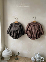 ［Mon petit bebe］Monde check ribbon suit