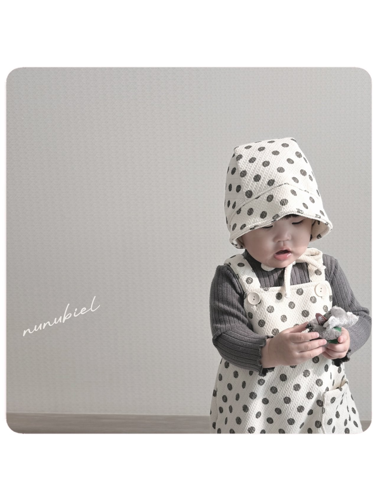［nunubiel］Dot rompers & bonnet