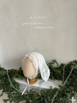 ［monbebe］Winter bunny lace bonnet