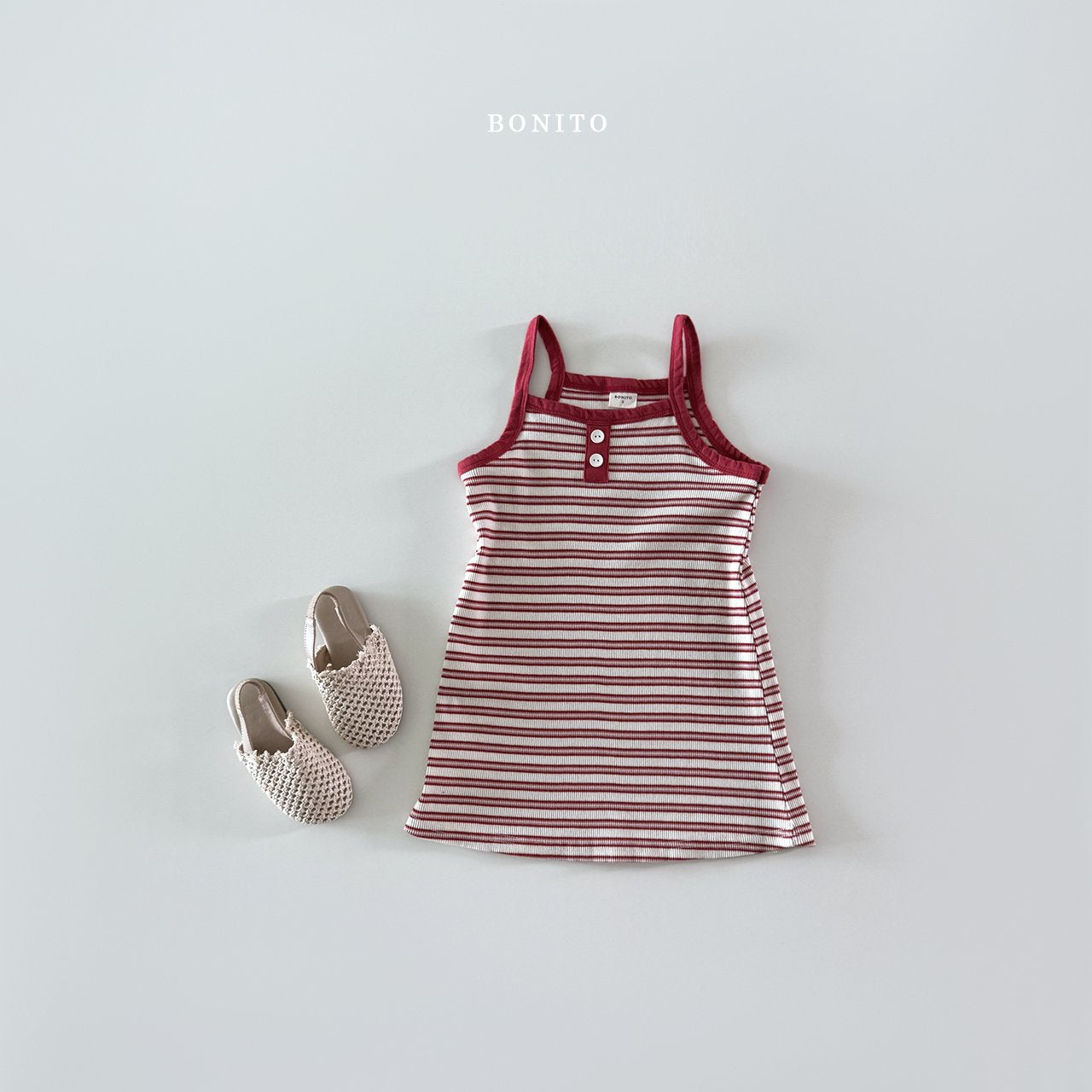 ［Bonito］Stripe sleeveless one-piece