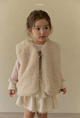 ［LINDO］Betty fur ribbon vest