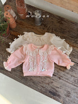 ［marron］Sellin ribbon lace cardigan