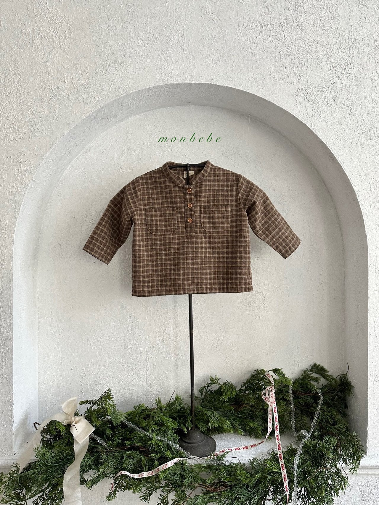 ［monbebe］Merry check shirt