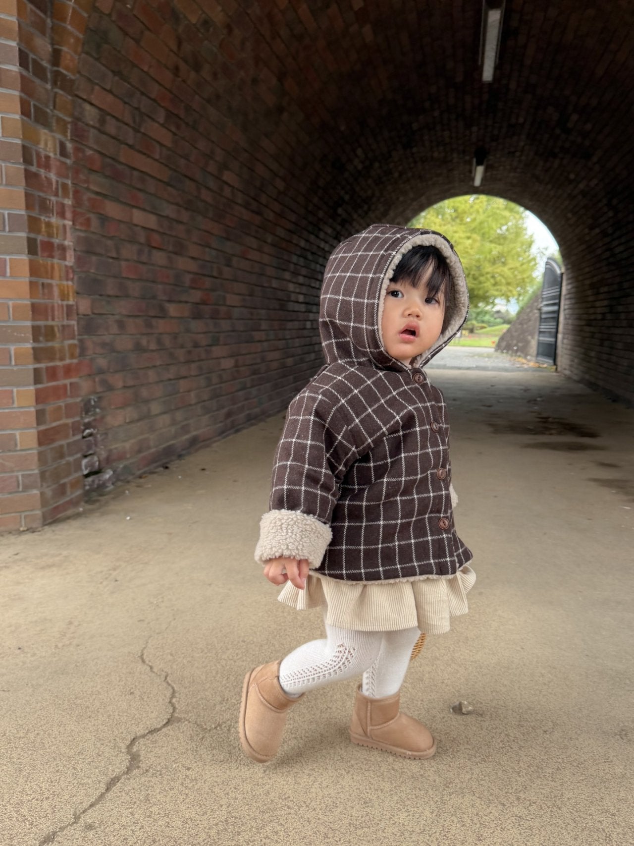 ［mimi market］Check boa jumper