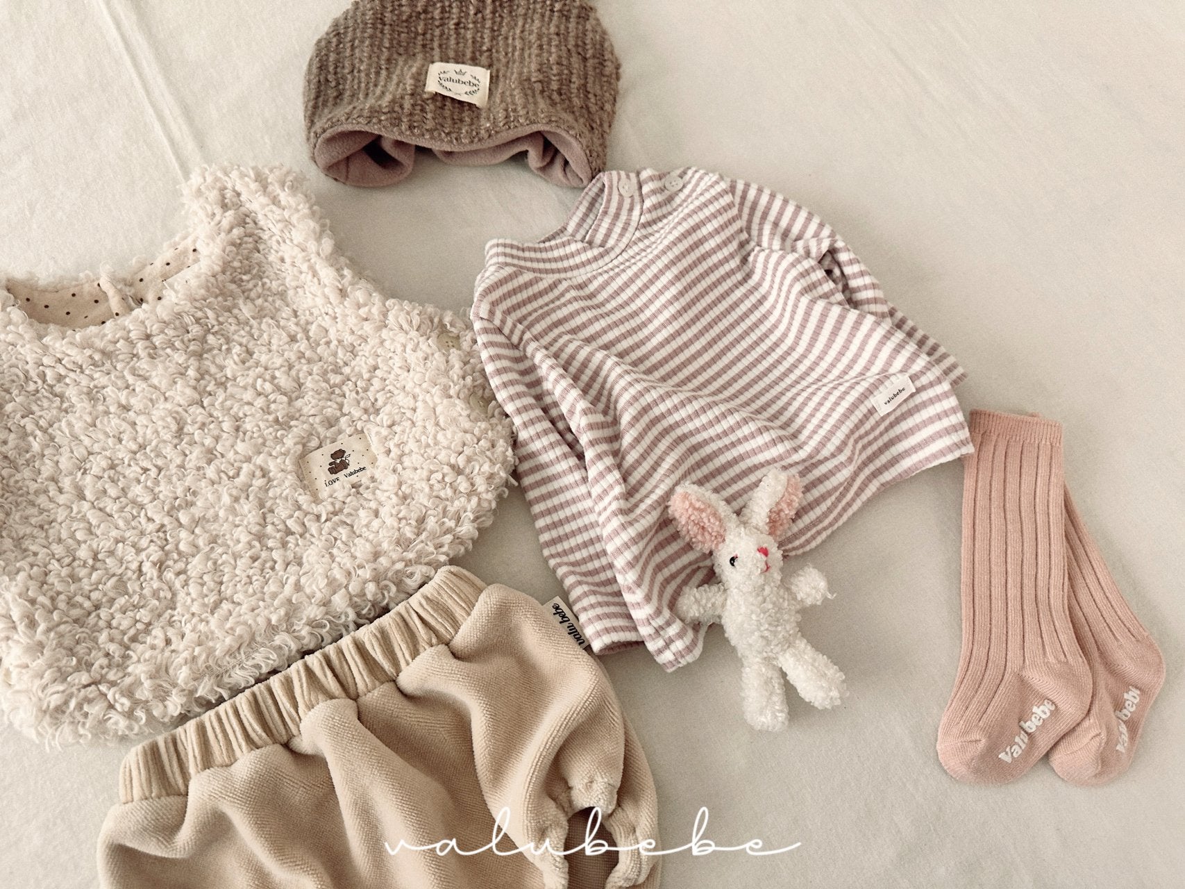 ［valubebe］Soft stripe half neck tops (baby & kids)