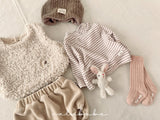 ［valubebe］Soft stripe half neck tops (baby & kids)