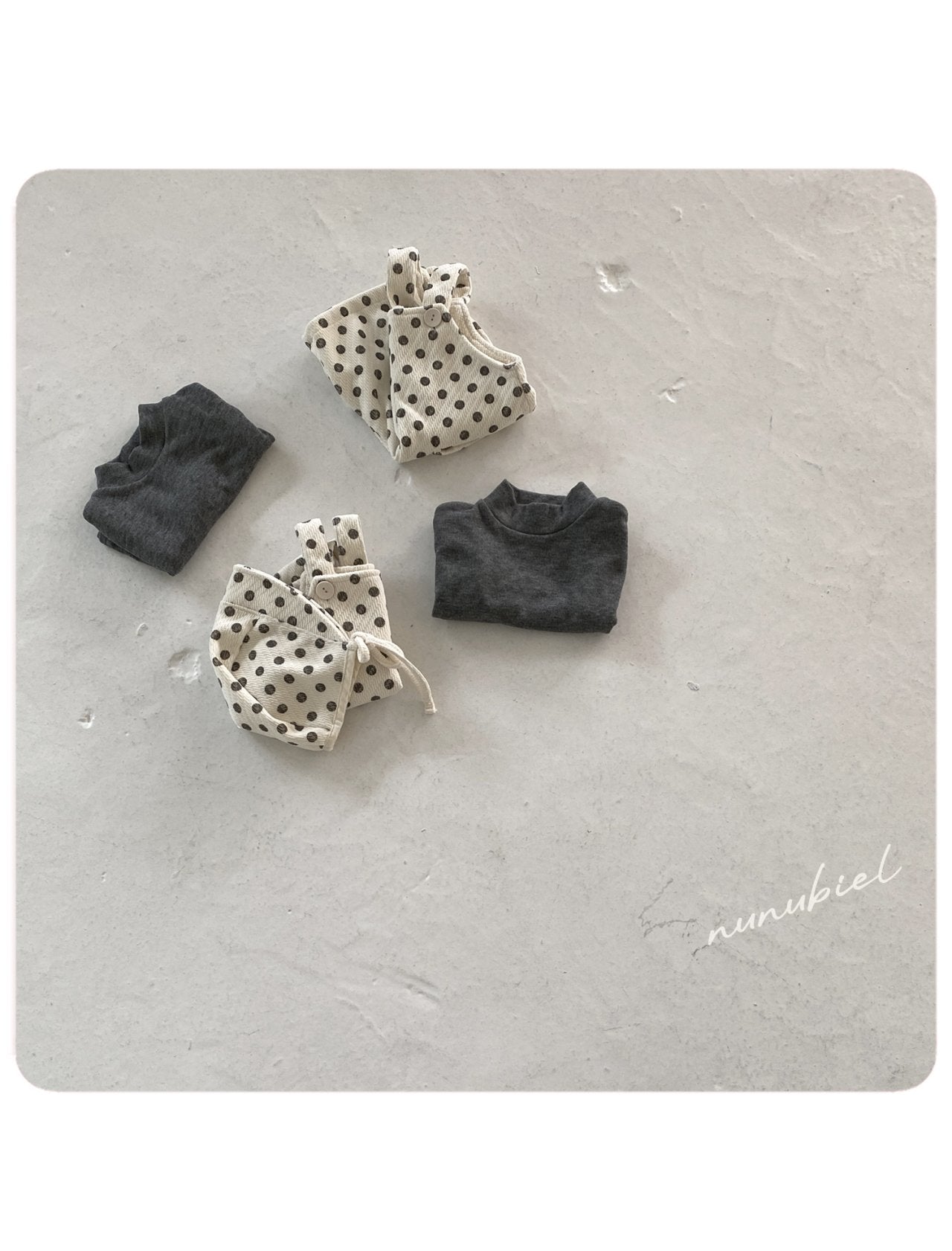 ［nunubiel］Dot rompers & bonnet