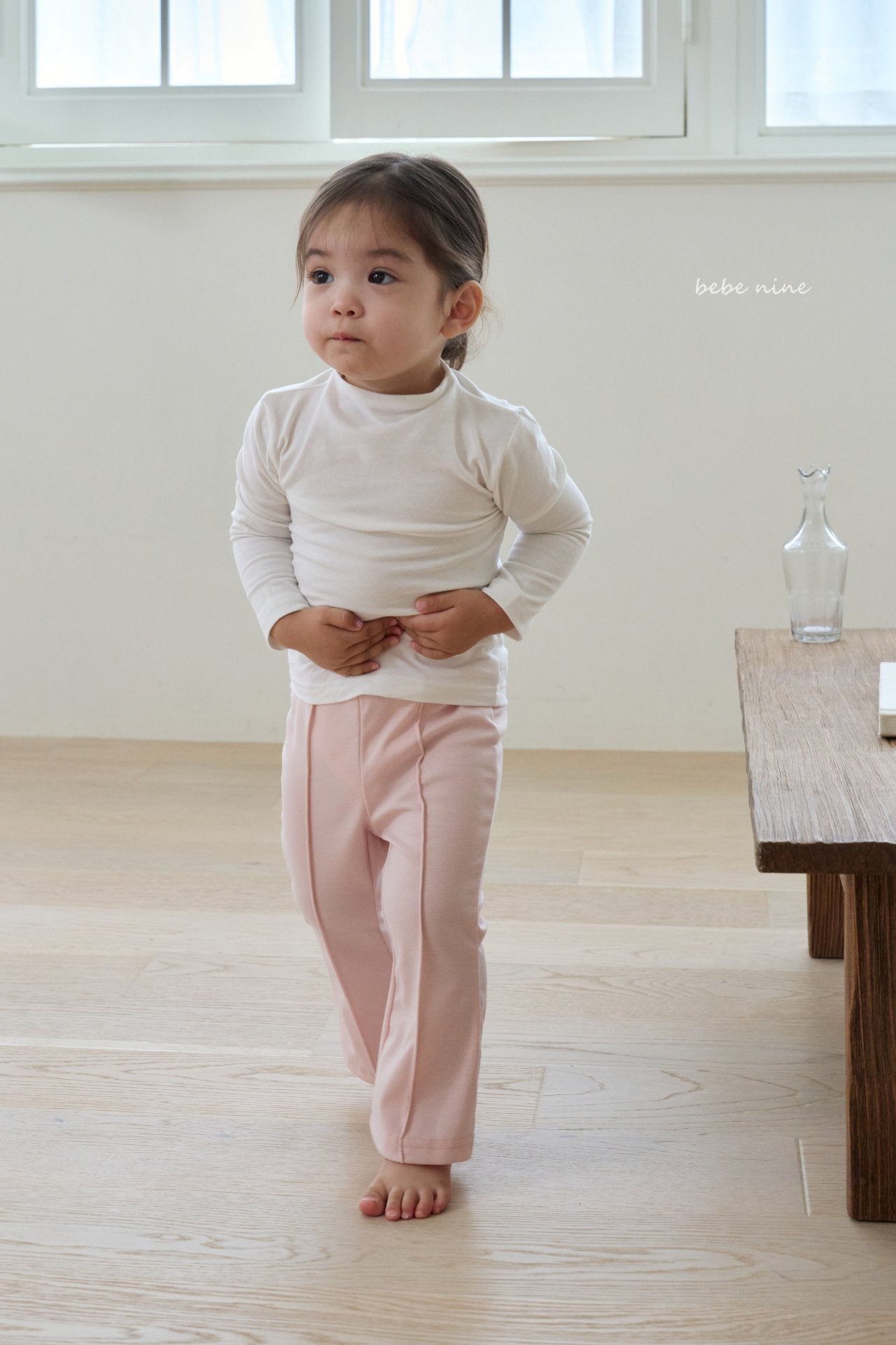 ［bebenine］Black Pink Flare Pants