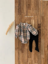 ［mienbloom.B］London check frill rompers (baby)