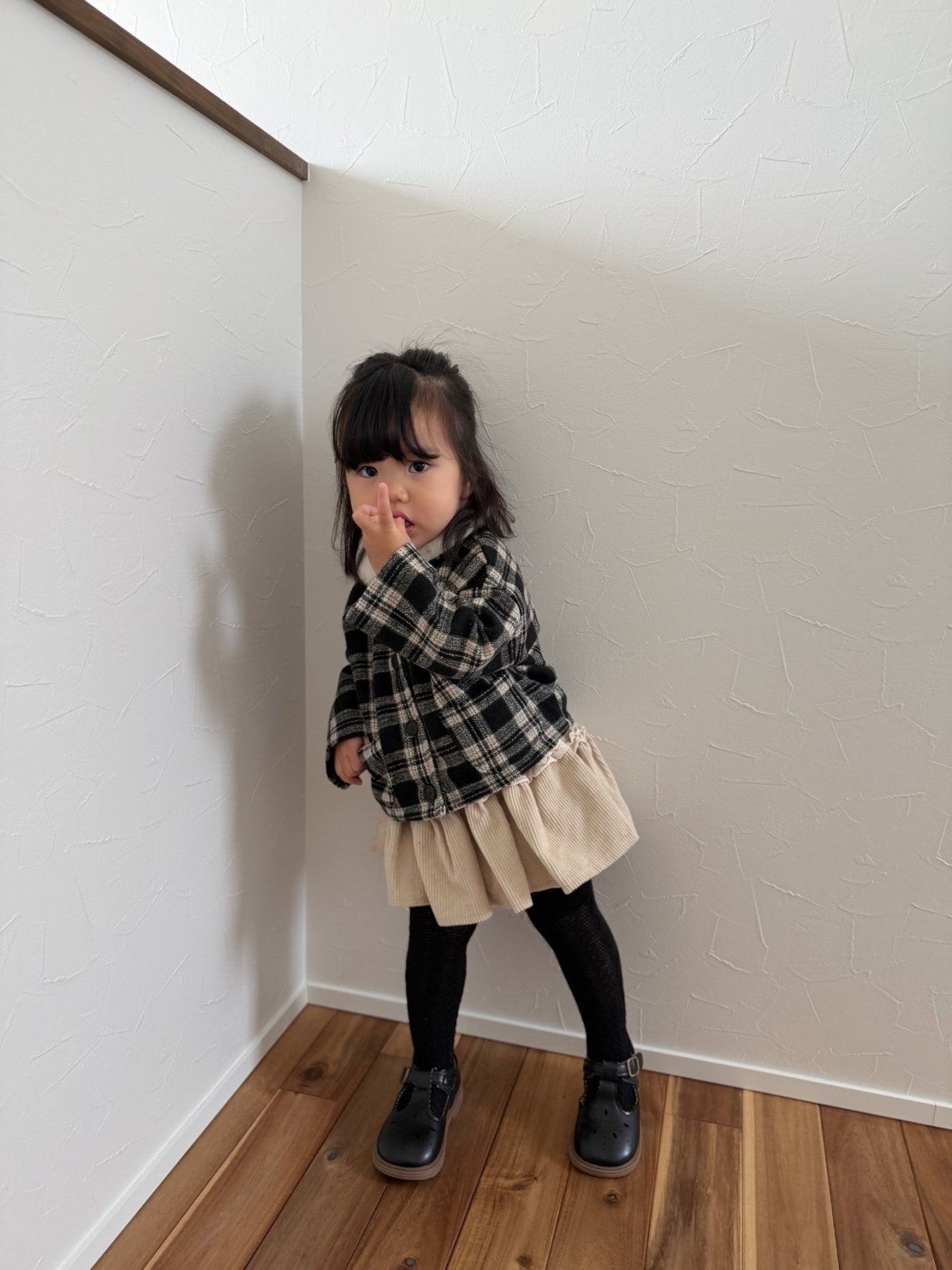 ［mimi market］Check fur coat