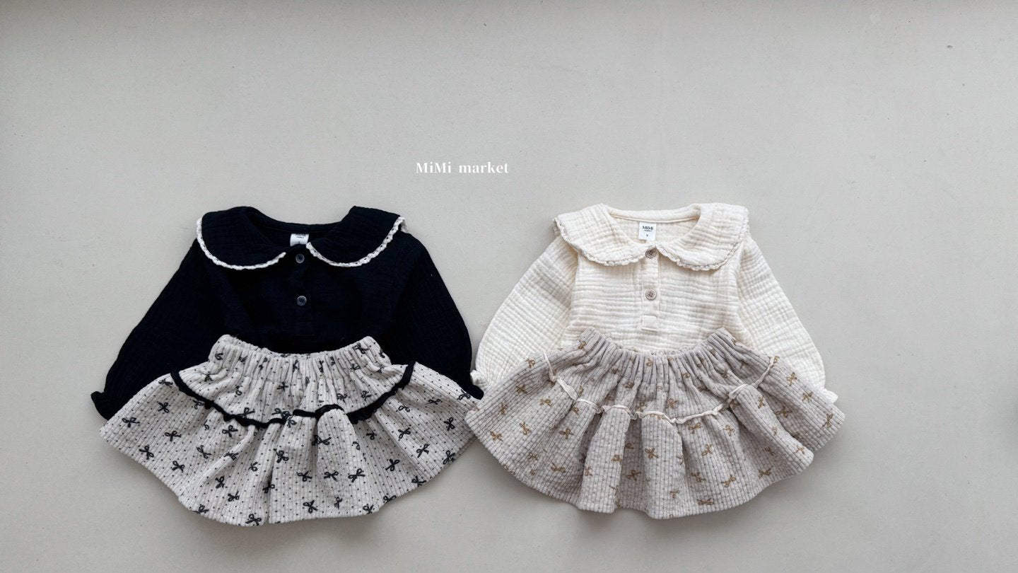 ［mimi market］Ribbon cancan skirt