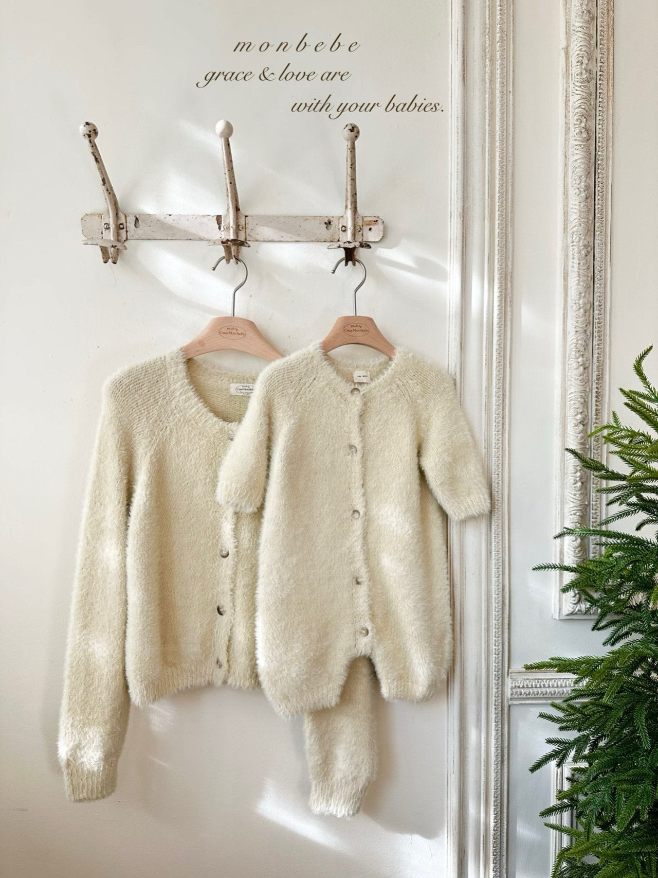 ［monbebe］Teddy fur cardigan