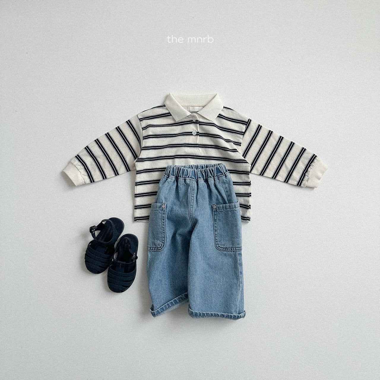 [minirobe] Side denim pants