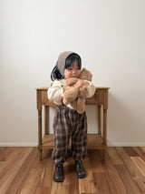 ［mimi market］Neko check suspender pants