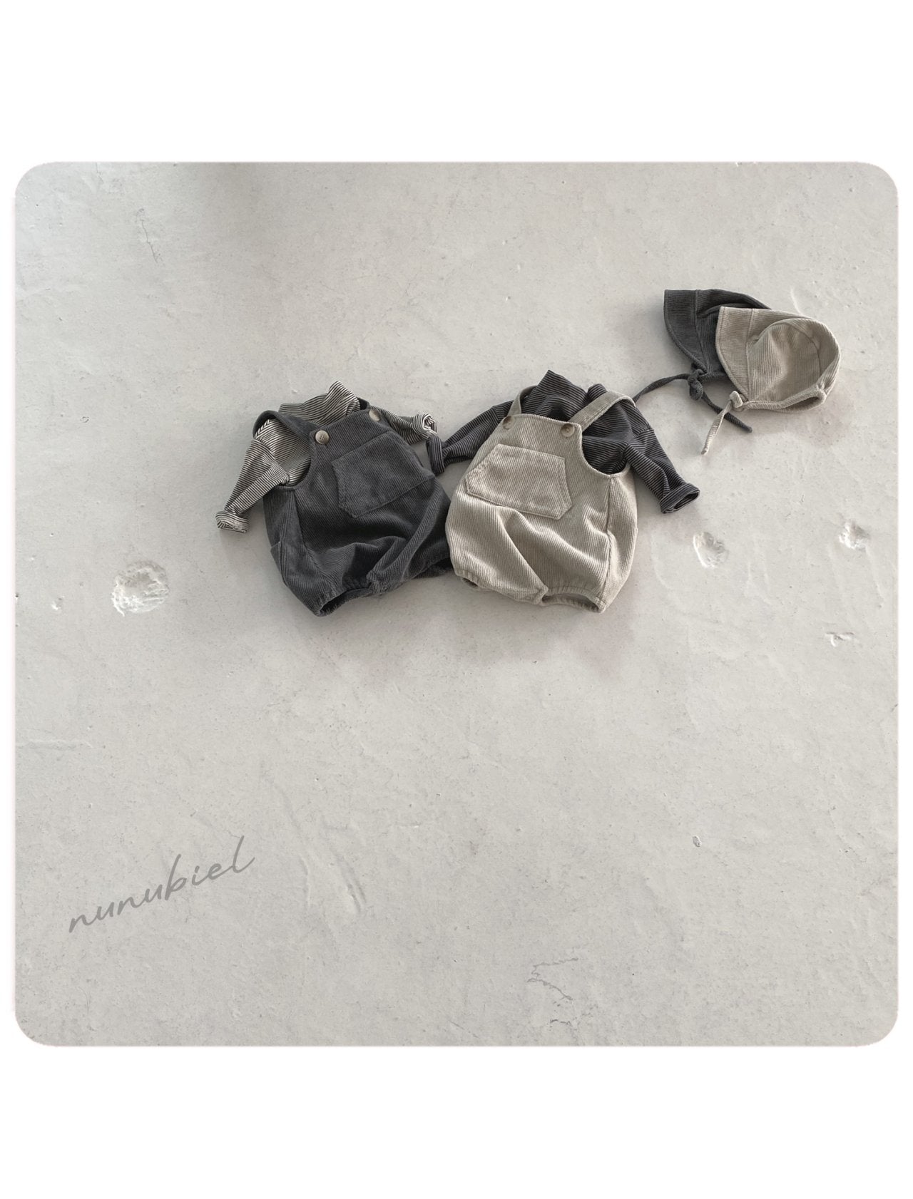 ［nunubiel］Corduroy rompers & bonnet