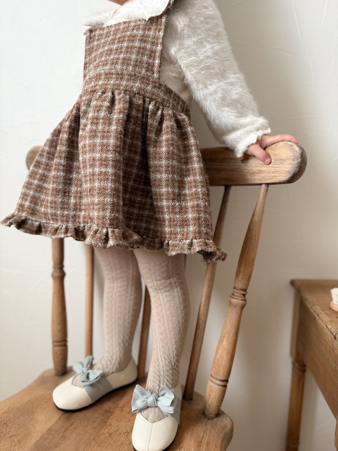 ［mimi market］Boucle apron one-piece