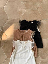 ［bebe holic］Tenny eyelet frill tee