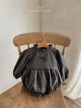 ［Mon petit bebe］Monde check ribbon suit
