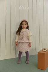 ［OREN］Rose padding vest & skirt set