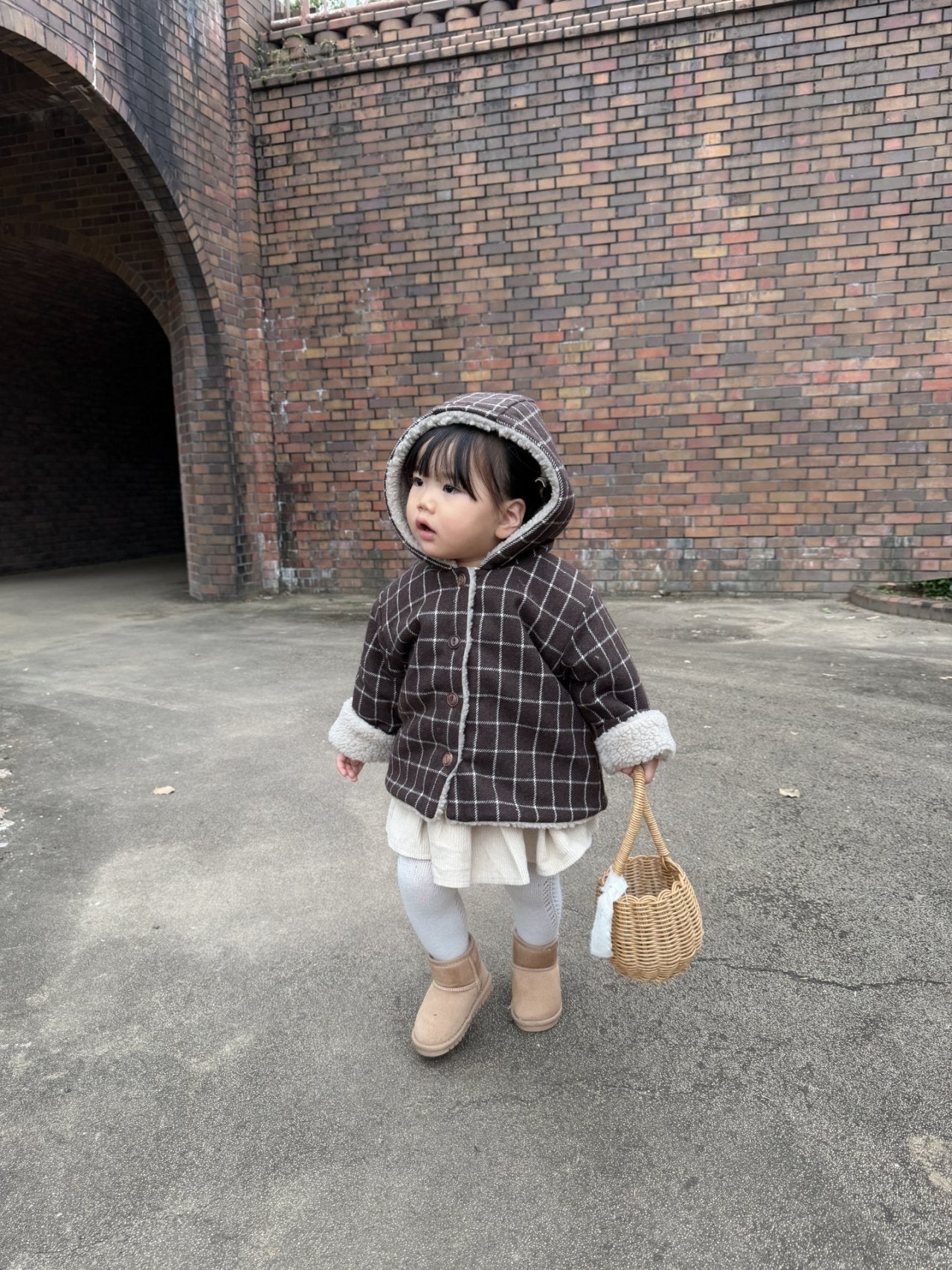 ［mimi market］Check boa jumper